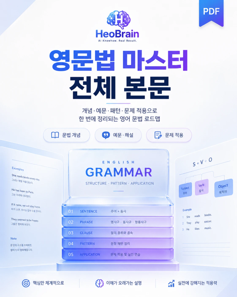 영어 문법 마스터 — 시험장에서 그대로 꺼내 쓰는 18챕터 (한국어판+영어판, 무료)